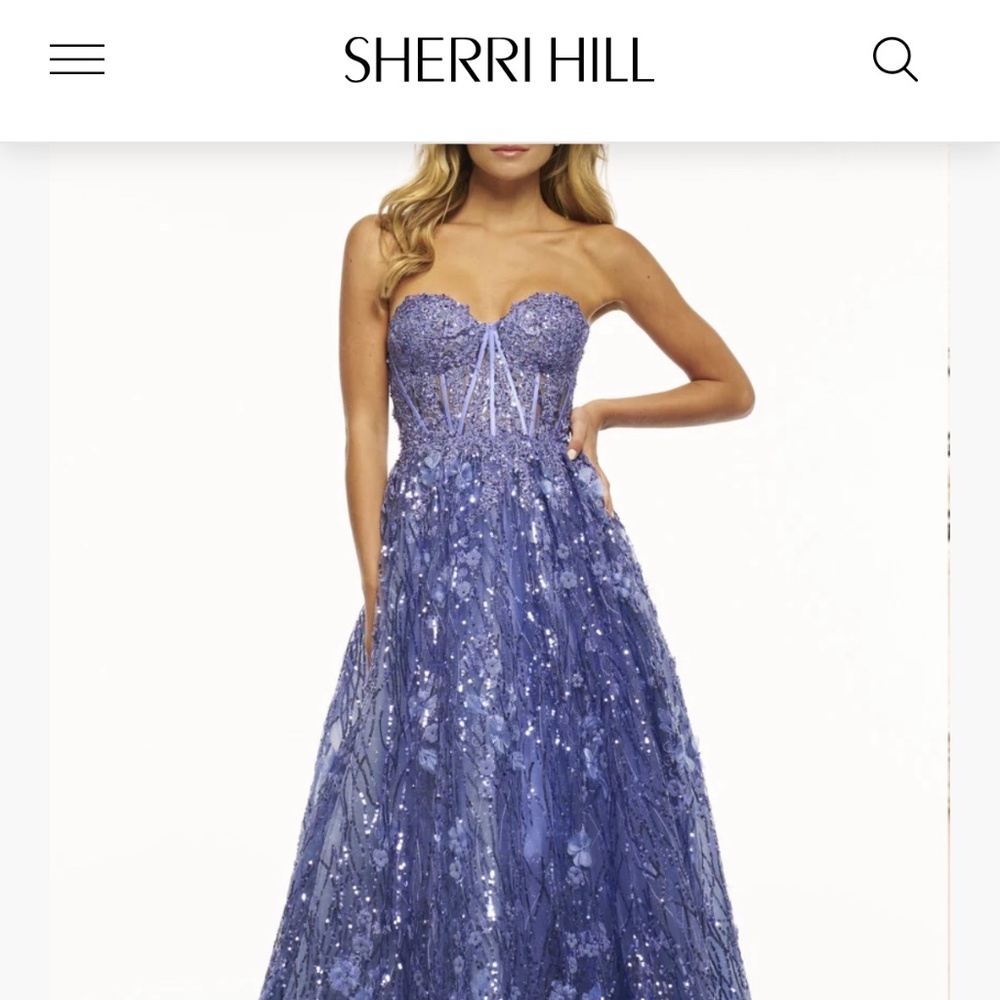 Sherri Hill Gown #54305 Size 14 Periwinkle